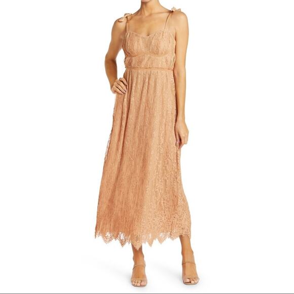 NEW Jonathan Simkhai Bonnie Silk Lace Plisse Dress - Picture 1 of 13